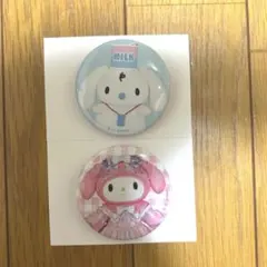 サンリオ 缶バッジ マイメロ　ミルク 2個セット ライブキャラクターズ