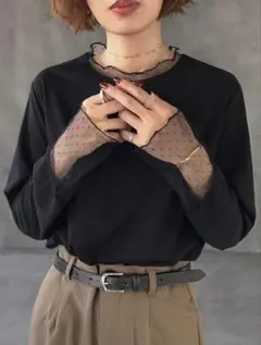 FRIFUL 無地パッチワーク シアーポルカドットメッシュ生地