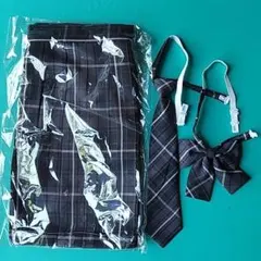 新品 なんちゃって制服　ネクタイ　リボン3点セット　チェック柄　XL