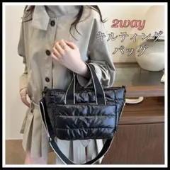 キルティングバック ショルダーバッグ レディース 斜めがけ 軽量 ブラック