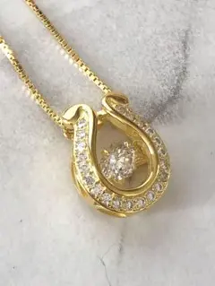 YSL サンローラン 馬蹄 ネックレス ラインストーン ゴールド r8324