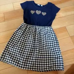 GAP キッズ 半袖ワンピース ギンガムチェック ハート120センチスパンコールのサムネイル