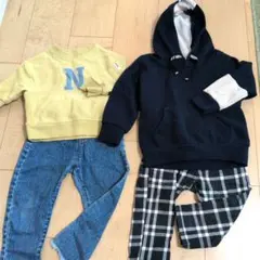 イエロートレーナー &パーカー上下セット90〜100cm