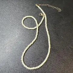 ホワイトパールネックレス 調整可能