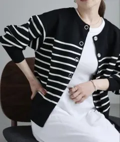 前後2wayクルーネックスナップカーディガン