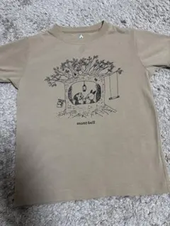 mont-bell ベージュ Tシャツ 130動物イラスト