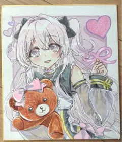 オリジナル イラスト アナログ 手描きイラスト 色紙 - メルカリ