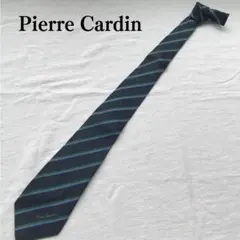 【訳あり】ピエールカルダン ネクタイ 紺 ストライプ 絹 おしゃれ【n3462】