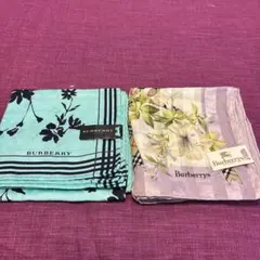 【新品未使用】BURBERRY 大判ハンカチ 2枚セット シルク混 バーバリー