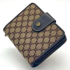 CELINE マカダム柄 ラウンドファスナー ヴィンテージ 二つ折り財布