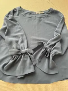 STRAWBERRY FIELDS ブルー リボンブラウス