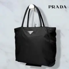 1392 プラダ PRADA トートバッグ 三角ロゴプレート ブラック ナイロン