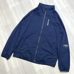 美品★Callaway Golf★長袖フルジップブルゾン大きいサイズメンズ3L紺