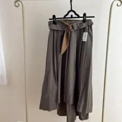 A few as ブラウン系チェック ロングスカート