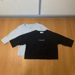 黒と水色の長袖Tシャツ2枚セット　80cm