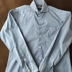 ORIHICA 長袖ワイシャツ ライトブルー コットン混紡