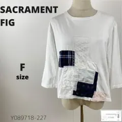 訳あり SACRAMENT FIG Tシャツ カットソー パッチワーク 七分袖