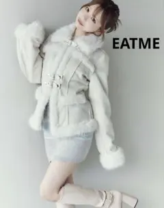 EATME フェイクファーカラーベルトジャケット 白 ホワイト コートのサムネイル