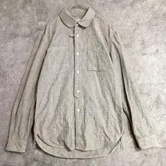日本製✨️クリーニング済✨️コットン　長袖シャツ　オープンシャツ　グレー　　S