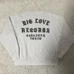 【レア】BIG LOVE RECORDS クルーネックスウェット　白　サイズM