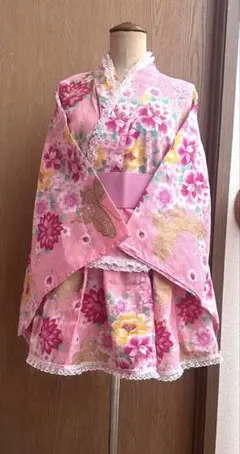 フリルいっぱい大人用浴衣ドレス セパレート ミニ丈 地雷系 姫ギャル