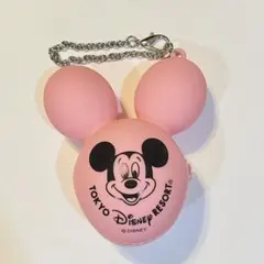 ミッキー　バルーン　シリコン　バックチャーム　ピンク