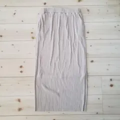 LOWRYSFARM シャイニーベージュ プリーツロングスカート