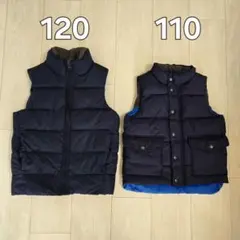 GAP 中綿ベスト ネイビー 120cm、110cm 2点セット