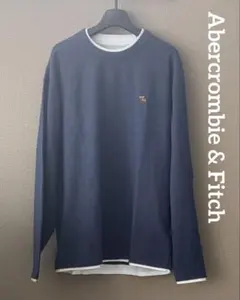 アバクロ重ね着風ロンTロングTシャツ刺繍ワンポイントS アバクロンビー＆フィッチ
