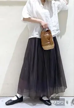 niko and...リバーシブルチュールロングスカート ラベンダー×スモーク