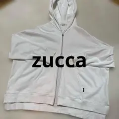 送料お安い期間だけ再値下げ　ZUCCA ホワイトパーカーダブルジッパー　男女兼用のサムネイル