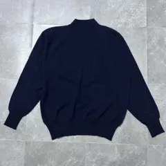 ネイビー モックネック ニット セーター ゆったり シンプル 古着