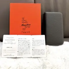 HANATORA 本革 iPhoneケース 手帳型 オリーブグレー