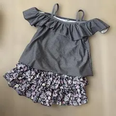 any FAMセパレート水着 110cm ギンガムチェック花柄