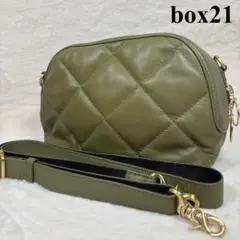 【最終価格】　box21　ショルダーバッグ　キルティング　ポーチ　グリーン　肩掛