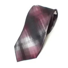 AA352 LESMUES 高級シルク ネクタイ チェック 男女兼用