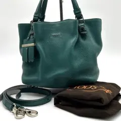TOD'S トッズ 2way ハンドバッグ ショルダーバッグ フラワー レザーのサムネイル