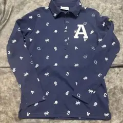adidas ネイビー 長袖ポロシャツ M