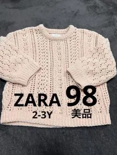 ZARA ピンク レース編み ニット トップス 95 100