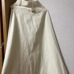natiam クリーム色 Aラインロングスカート ハイウエスト