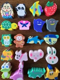 文具女子博ミニチュア消しゴムセット 20個　訳あり！50円玉はつけへんで！