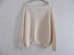 coen コーエン アイボリー 畦編み クルーネックニット Mサイズ