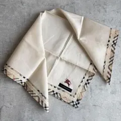 未使用　Burberry バーバリー　ハンカチ　ノバチェック　ロゴ刺繍