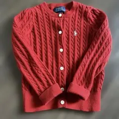 Polo Ralph Lauren 赤 カーディガン　3/3T 100cm