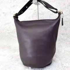 美品 vintageオールドコーチ ショルダーバッグ バケツ型 クロスボディ 茶