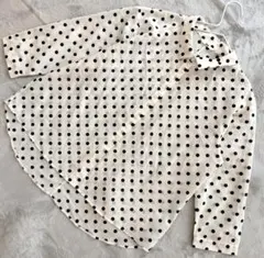 ✨美品✨ UNIQLO シアーシャツ ホワイト ドット柄 7分袖 サイズM