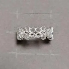 シルバー925Silverフラワーモチーフ リング　約11号　　　す