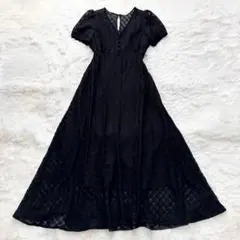 【未使用級】フレイアイディー バルファスレースワンピース ロング 黒 リボン