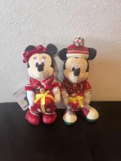 ミッキー・ミニー ぬいぐるみバッジ クリスマス2021 ☆タグ付き☆