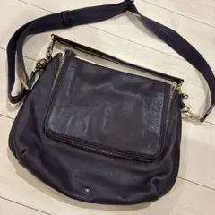 アニヤハインドマーチ　ショルダーバッグ　ハンドバッグ　2WAY　レザー　パープル